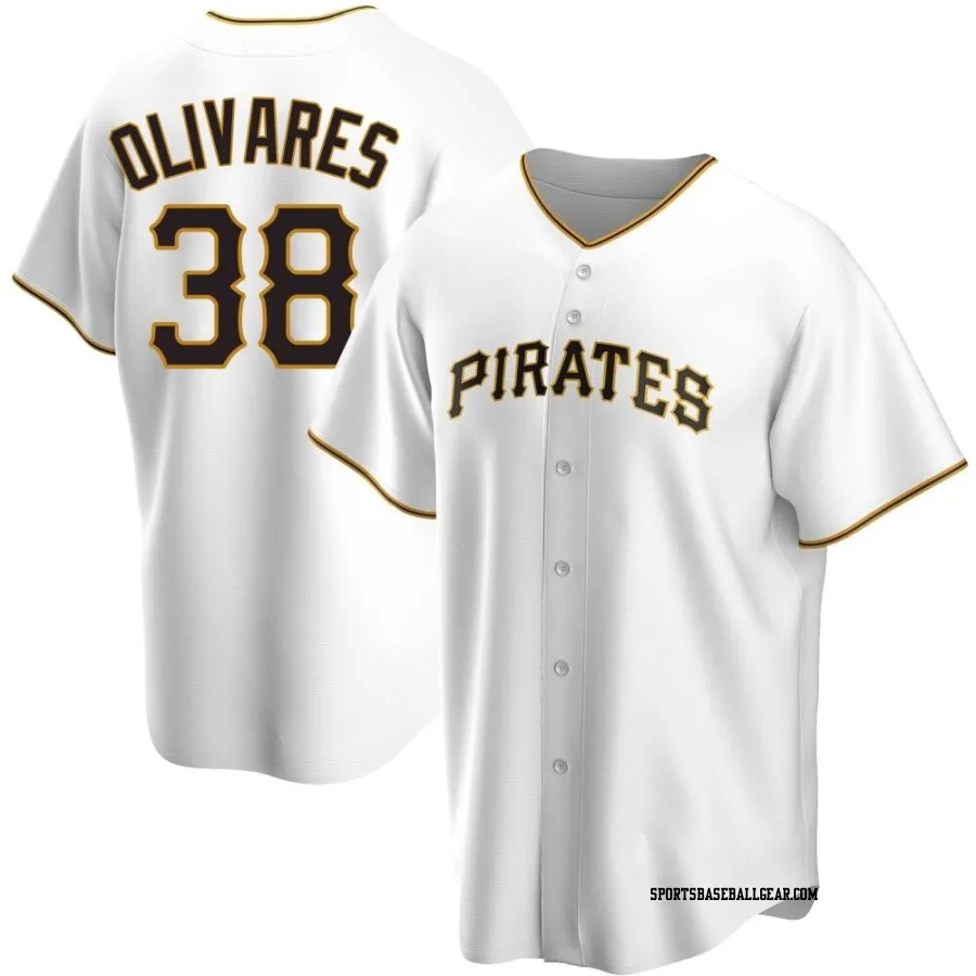 Edward Olivares Youth Pittsburgh Pirates White Replica Home Jersey