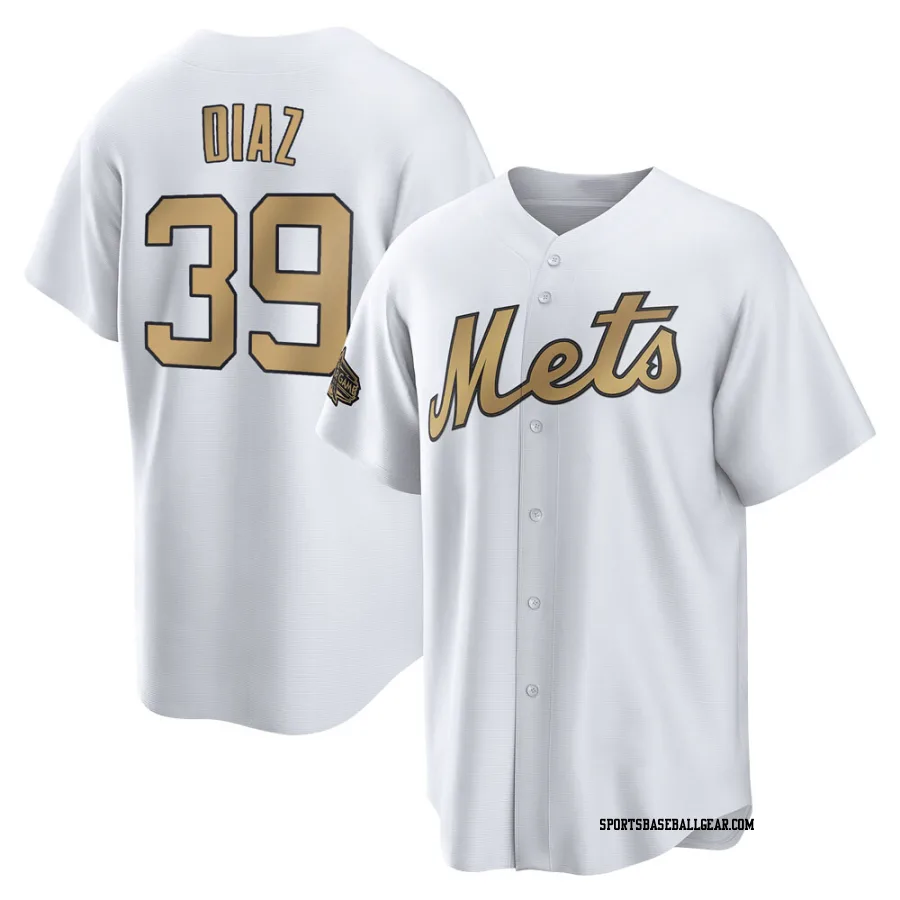 Edwin Diaz Men's New York Mets White Game Replica 2022 All-Star Jersey