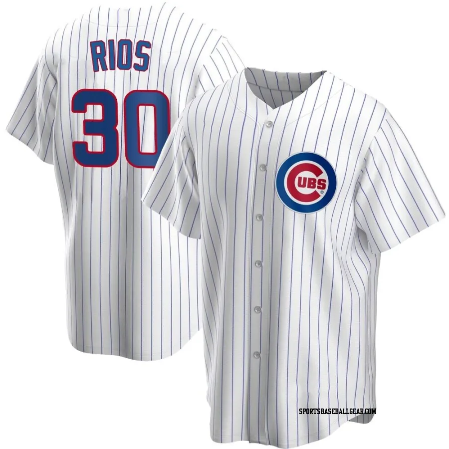 Edwin Rios Men's Chicago Cubs White Replica Home Jersey