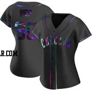 Edwin Rios Women's Chicago Cubs Black Holographic Replica Alternate Jersey