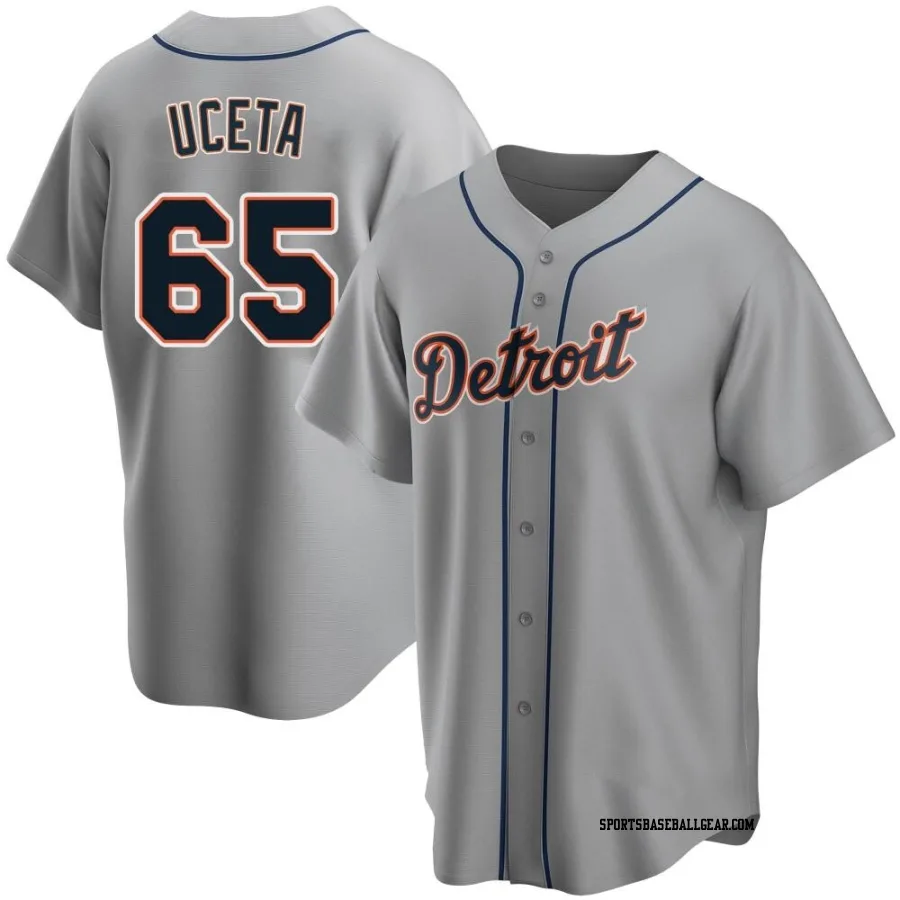 Edwin Uceta Men's Detroit Tigers Gray Replica Road Jersey