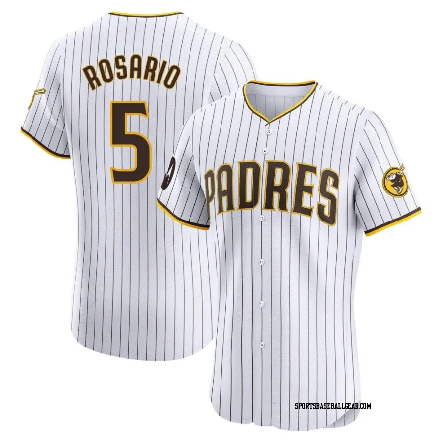 Eguy Rosario Men's San Diego Padres White Elite Home Patch Jersey