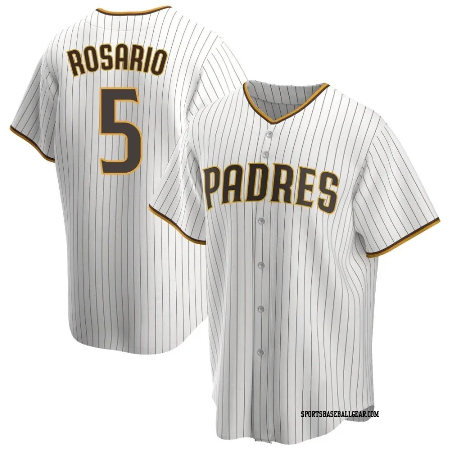 Eguy Rosario Men's San Diego Padres White/Brown Replica Home Jersey