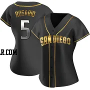 Eguy Rosario Women's San Diego Padres Black Golden Replica Alternate Jersey