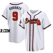 Ehire Adrianza Men's Atlanta Braves Gold Replica White 2022 Program Jersey