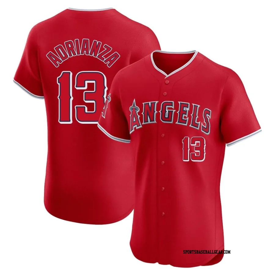 Ehire Adrianza Men's Los Angeles Angels Red Elite Alternate Jersey