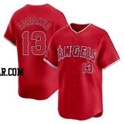 Ehire Adrianza Men's Los Angeles Angels Red Limited Alternate Jersey