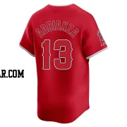 Ehire Adrianza Men's Los Angeles Angels Red Limited Alternate Jersey