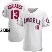 Ehire Adrianza Men's Los Angeles Angels White Authentic Jersey