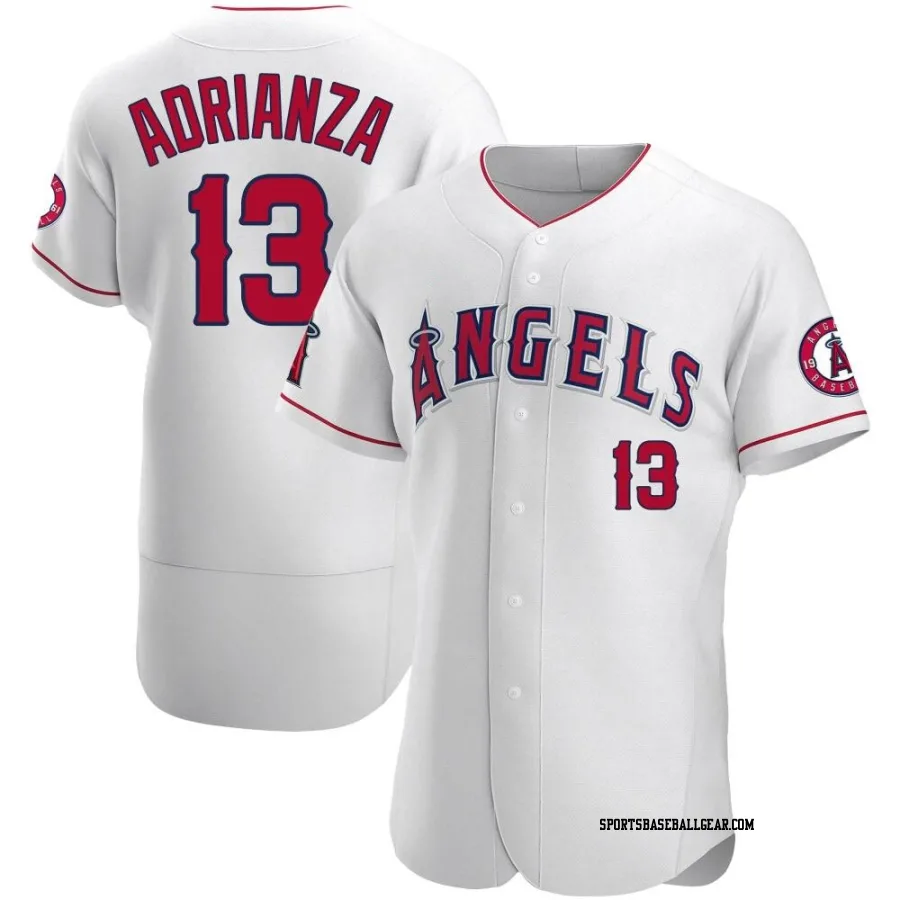 Ehire Adrianza Men's Los Angeles Angels White Authentic Jersey