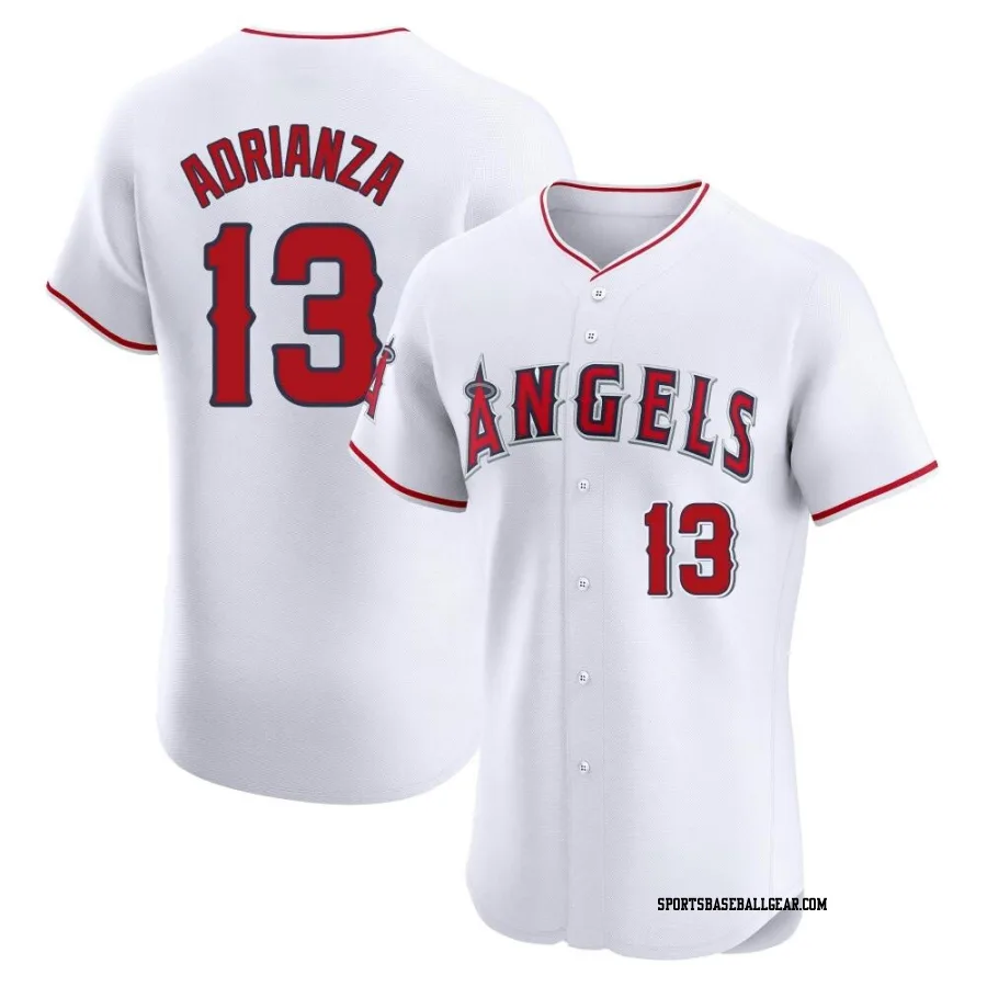 Ehire Adrianza Men's Los Angeles Angels White Elite Home Jersey