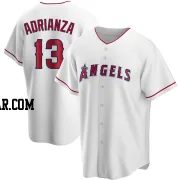 Ehire Adrianza Men's Los Angeles Angels White Replica Home Jersey