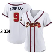 Ehire Adrianza Women's Atlanta Braves Gold Replica White 2022 Program Jersey