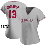 Ehire Adrianza Women's Los Angeles Angels Authentic Silver Road Jersey