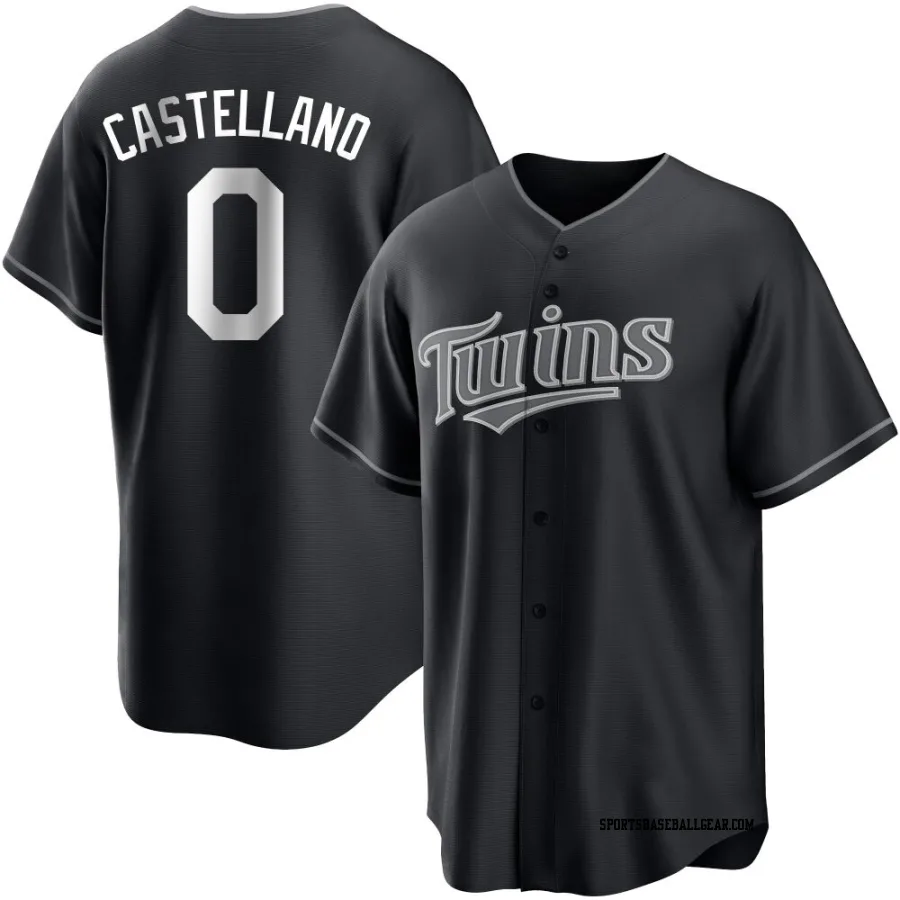 Eiberson Castellano Men's Minnesota Twins Black/White Replica Jersey