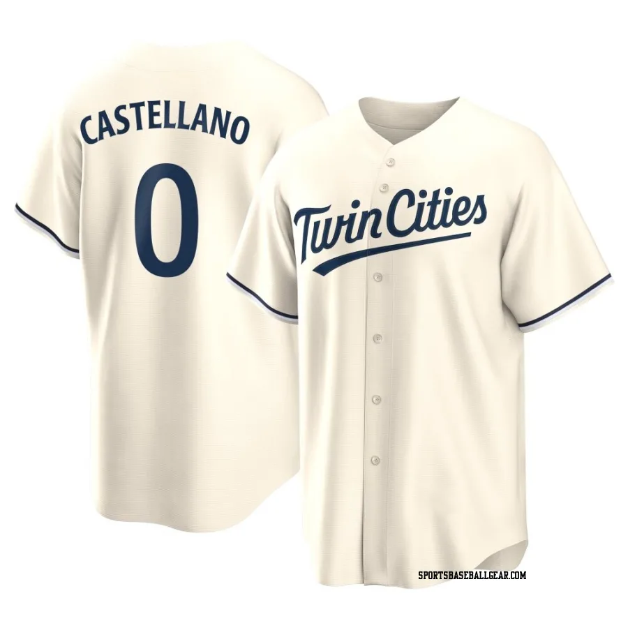 Eiberson Castellano Men's Minnesota Twins Cream Replica Alternate Jersey