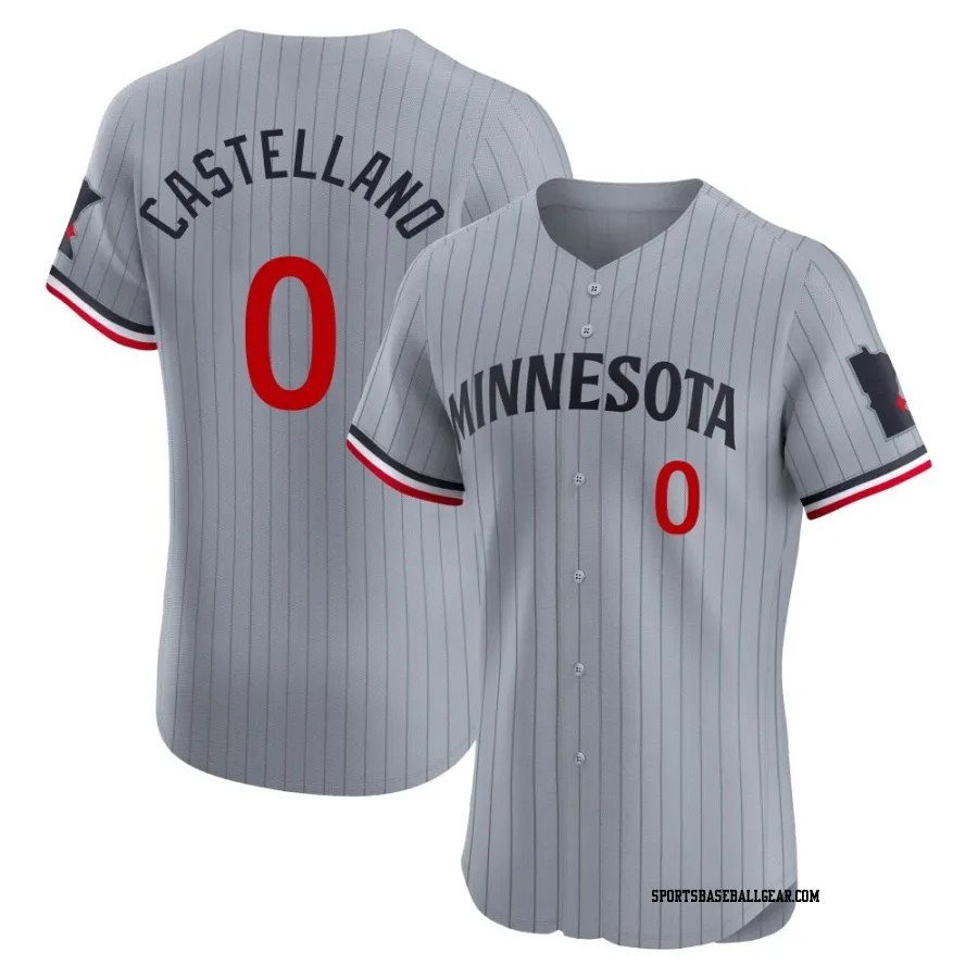 Eiberson Castellano Men's Minnesota Twins Gray Elite Road Jersey