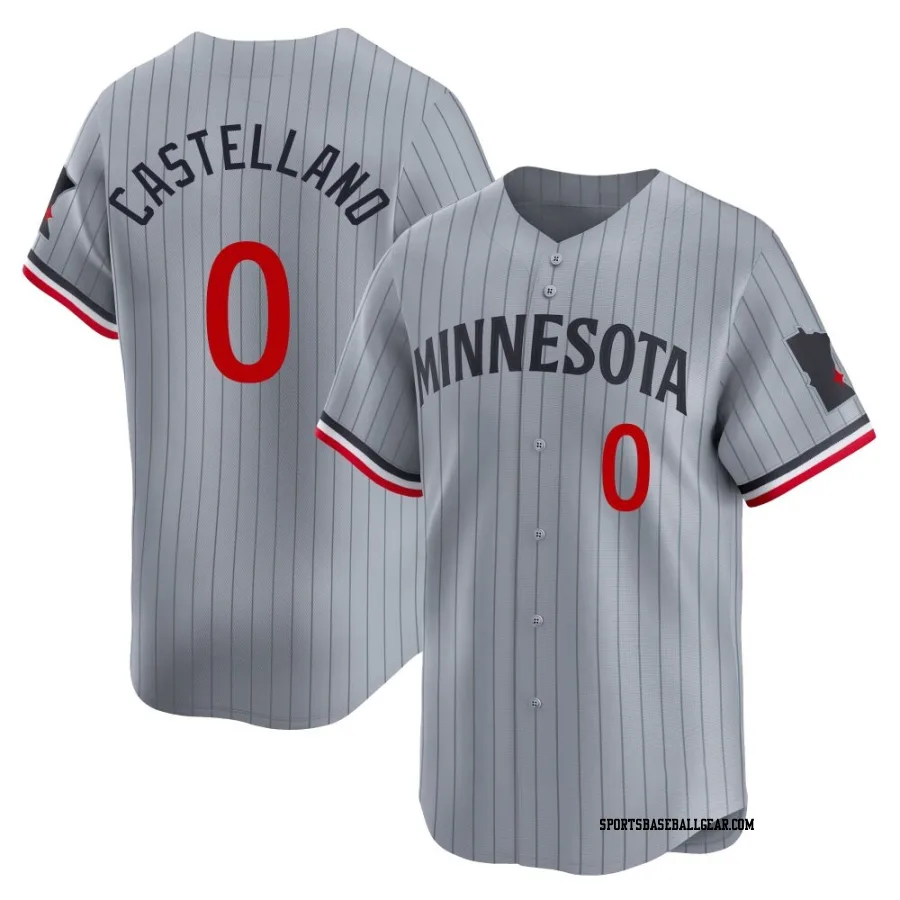 Eiberson Castellano Men's Minnesota Twins Gray Limited Road Jersey