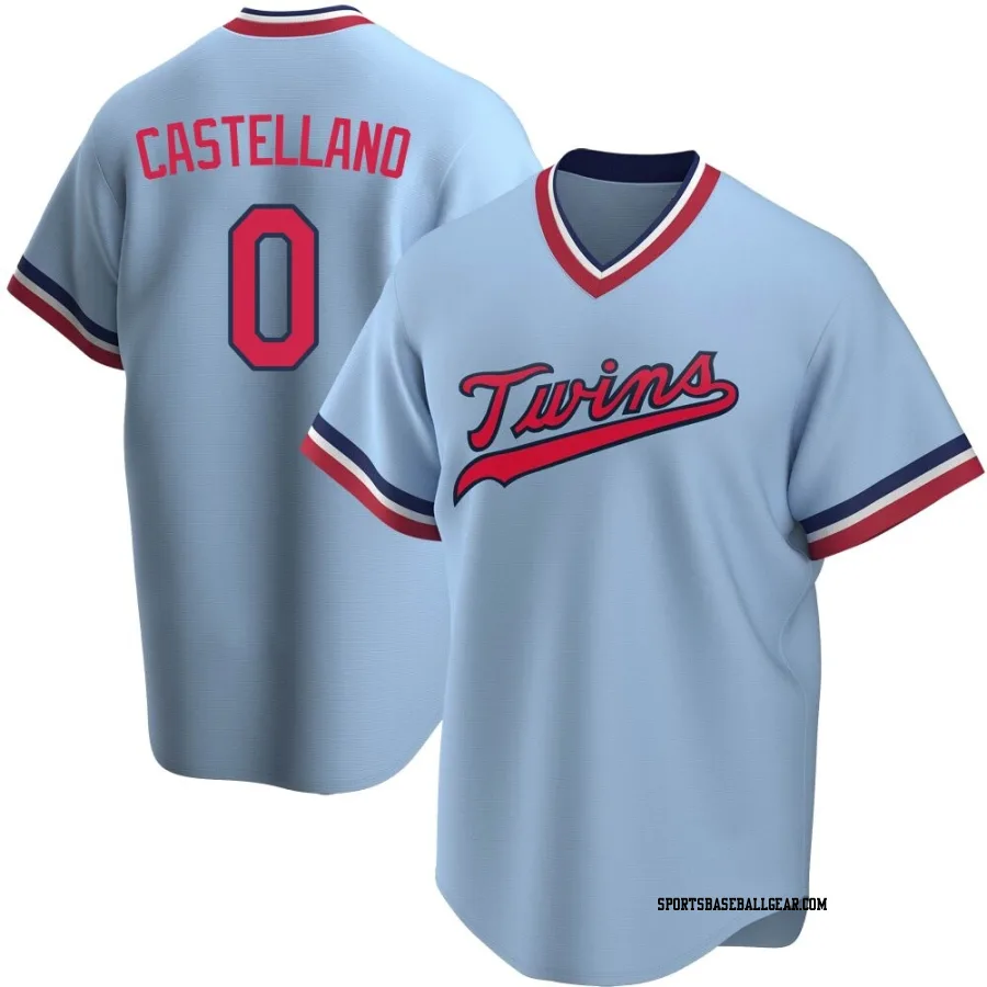 Eiberson Castellano Men's Minnesota Twins Light Blue Replica Road Cooperstown Collection Jersey