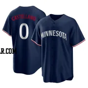 Eiberson Castellano Men's Minnesota Twins Navy Replica Alternate Jersey