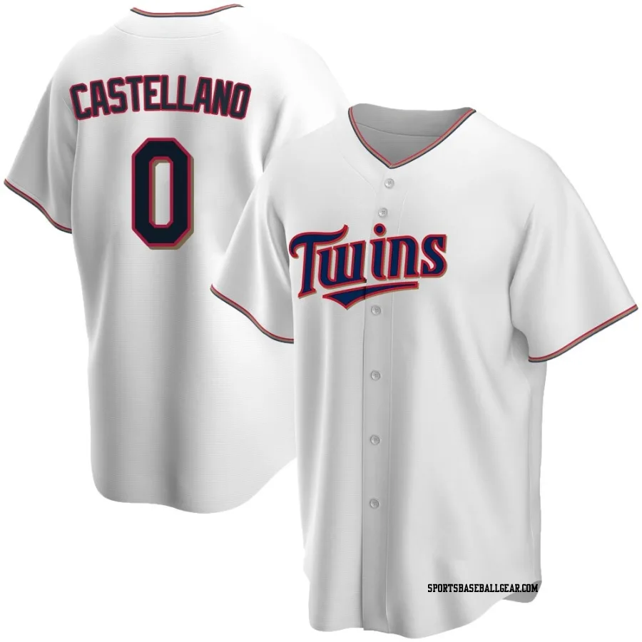 Eiberson Castellano Youth Minnesota Twins White Replica Home Jersey