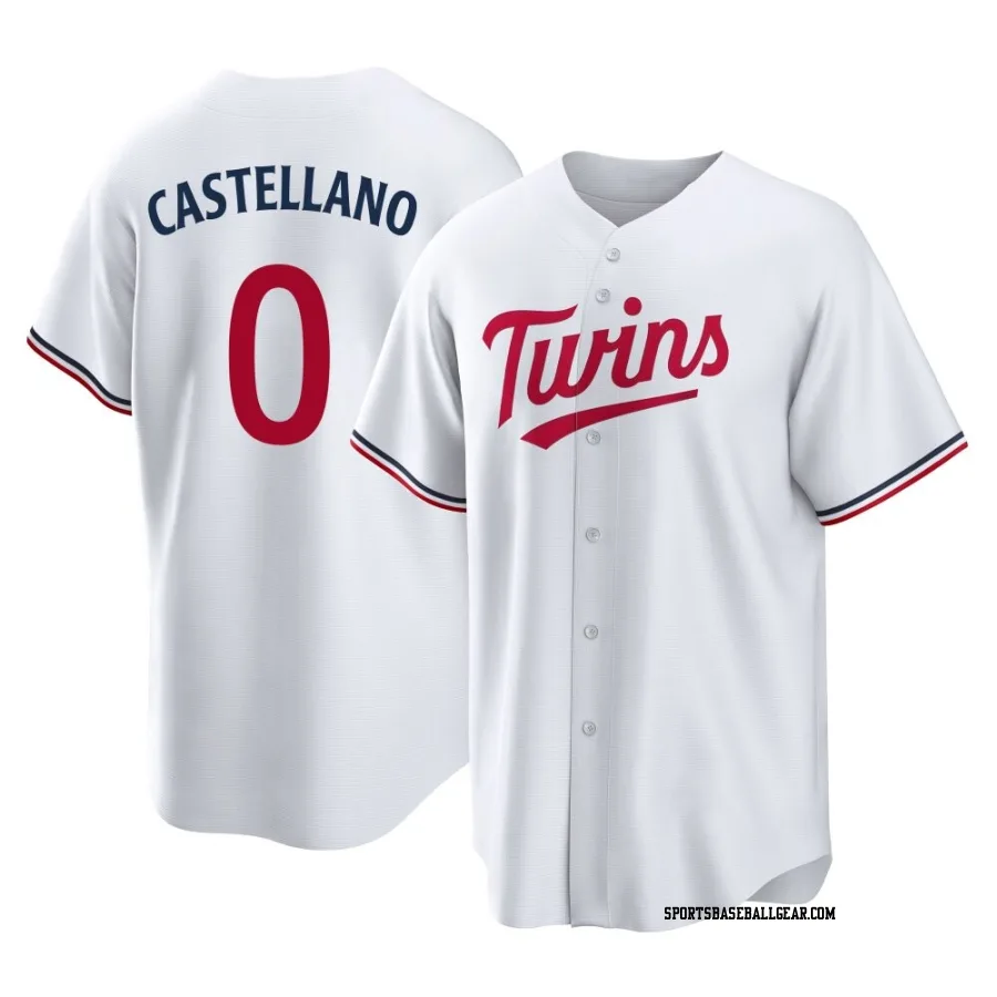 Eiberson Castellano Youth Minnesota Twins White Replica Home Jersey