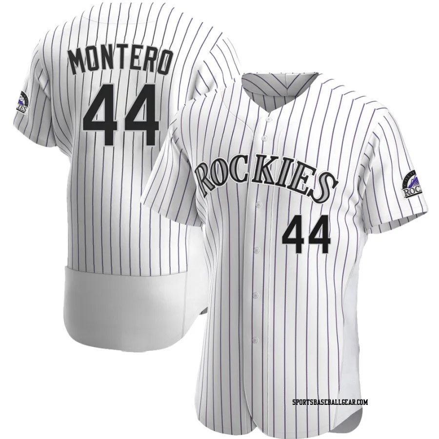 Elehuris Montero Men's Colorado Rockies White Authentic Home Jersey