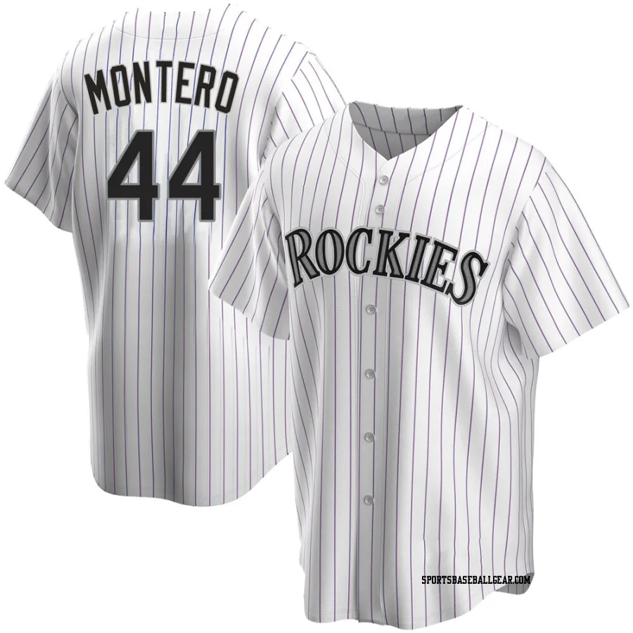 Elehuris Montero Men's Colorado Rockies White Replica Home Jersey