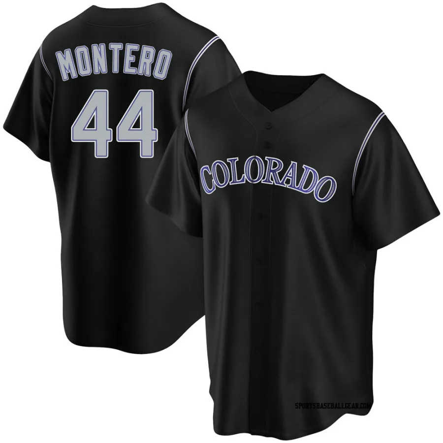 Elehuris Montero Youth Colorado Rockies Black Replica Alternate Jersey