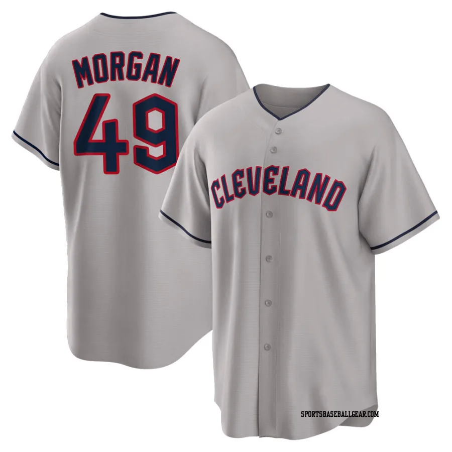 Eli Morgan Men's Cleveland Guardians Gray Replica Road Jersey