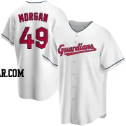 Eli Morgan Men's Cleveland Guardians White Replica Home Jersey