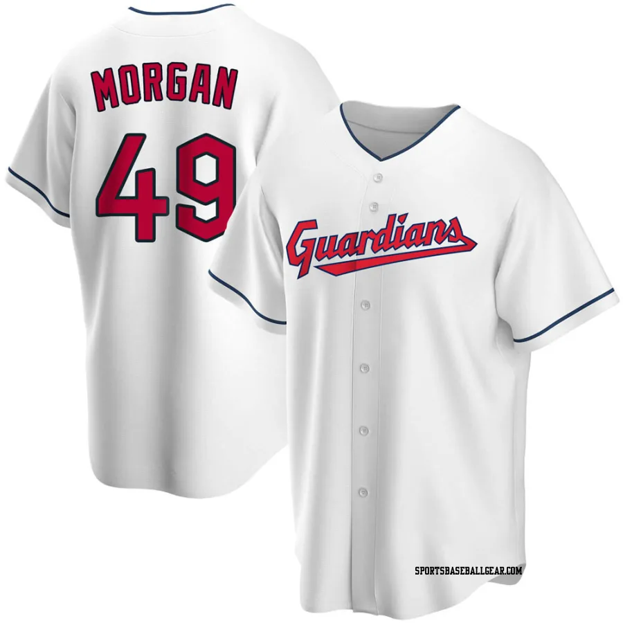 Eli Morgan Men's Cleveland Guardians White Replica Home Jersey