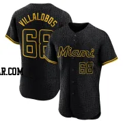 Eli Villalobos Men's Miami Marlins Black Authentic Snake Skin City Jersey