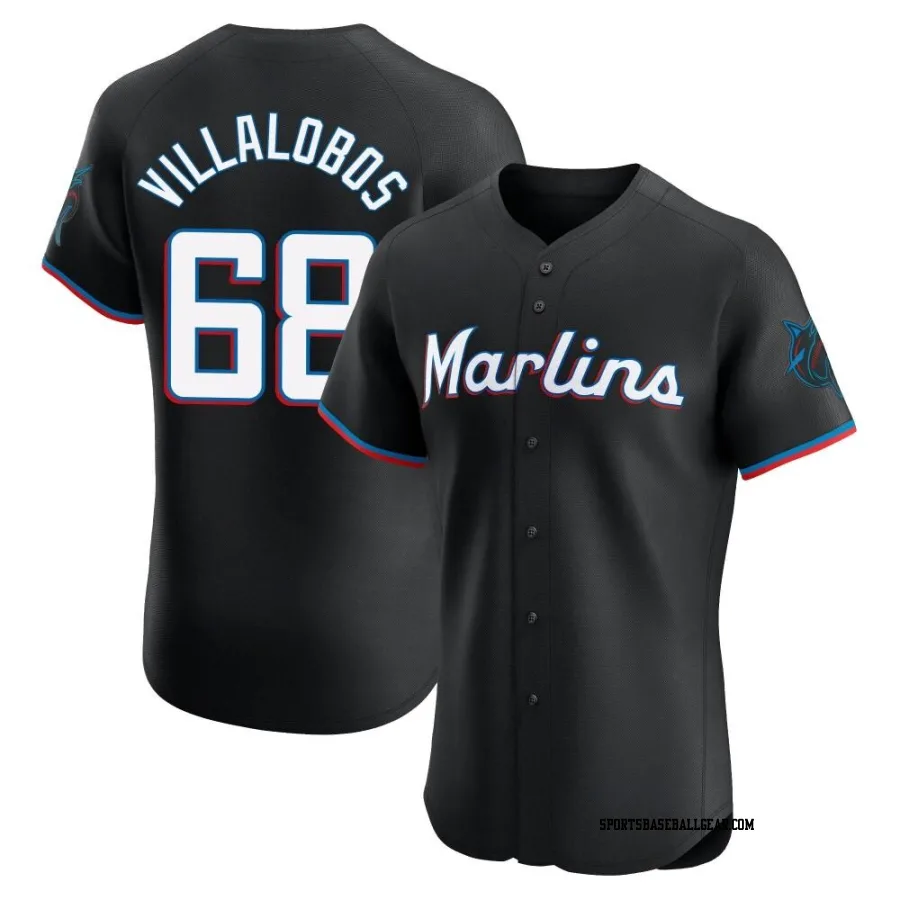 Eli Villalobos Men's Miami Marlins Black Elite Alternate Vapor Premier Jersey