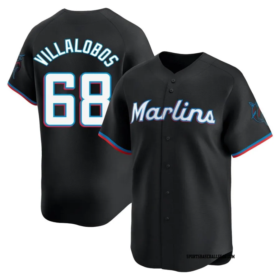 Eli Villalobos Men's Miami Marlins Black Limited Alternate Jersey