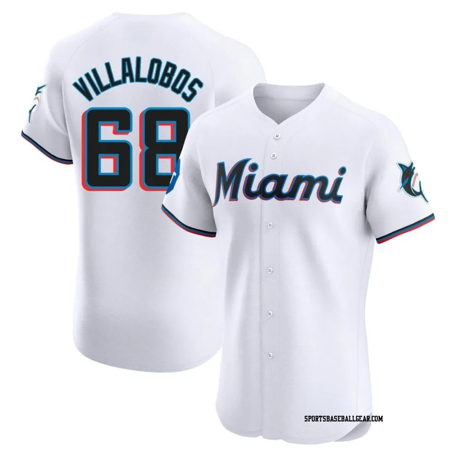 Eli Villalobos Men's Miami Marlins White Elite Home Patch Jersey