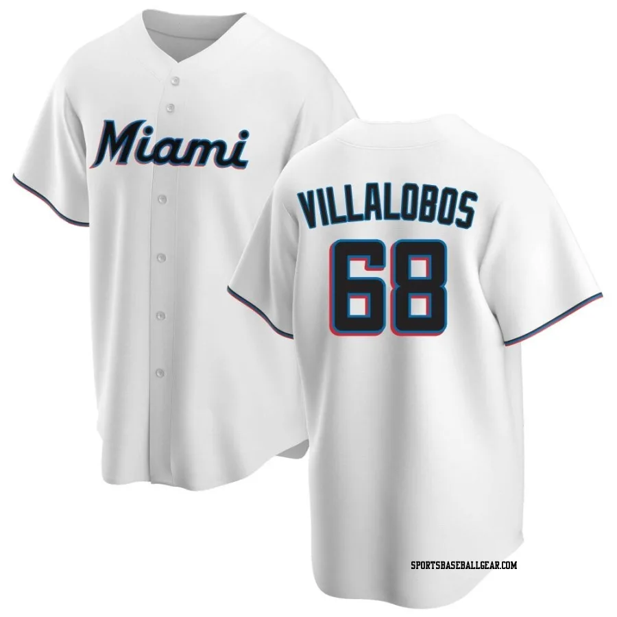 Eli Villalobos Men's Miami Marlins White Replica Home Jersey