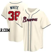 Eli White Men's Atlanta Braves Cream Replica Alternate Jersey