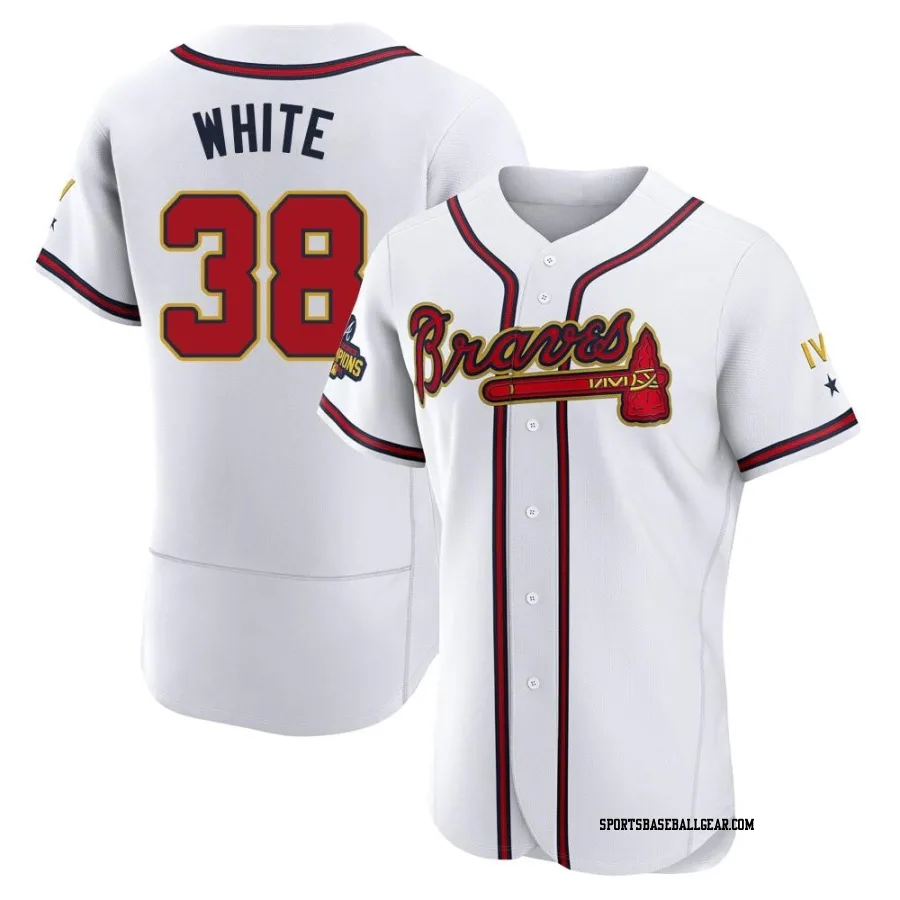 Eli White Men's Atlanta Braves Gold Authentic White 2022 Program Jersey