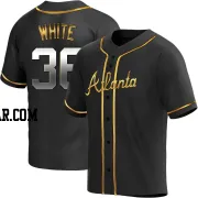 Eli White Youth Atlanta Braves Black Golden Replica Alternate Jersey