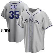 Elias Diaz Men's Colorado Rockies Gray Replica Road Jersey