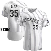 Elias Diaz Men's Colorado Rockies White Authentic Home Jersey