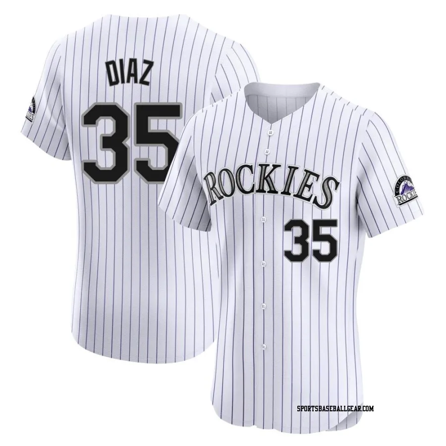 Elias Diaz Men's Colorado Rockies White Elite Home Jersey