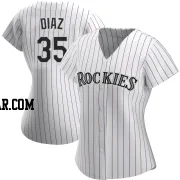 Elias Diaz Women's Colorado Rockies White Authentic Home Jersey