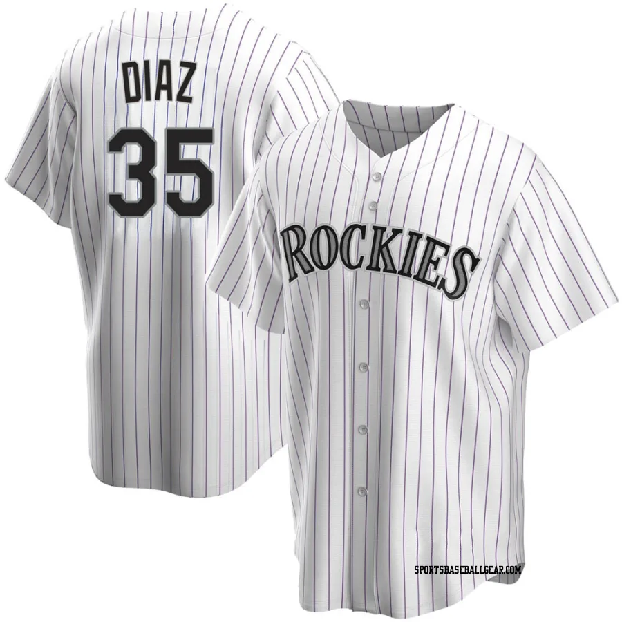 Elias Diaz Youth Colorado Rockies White Replica Home Jersey