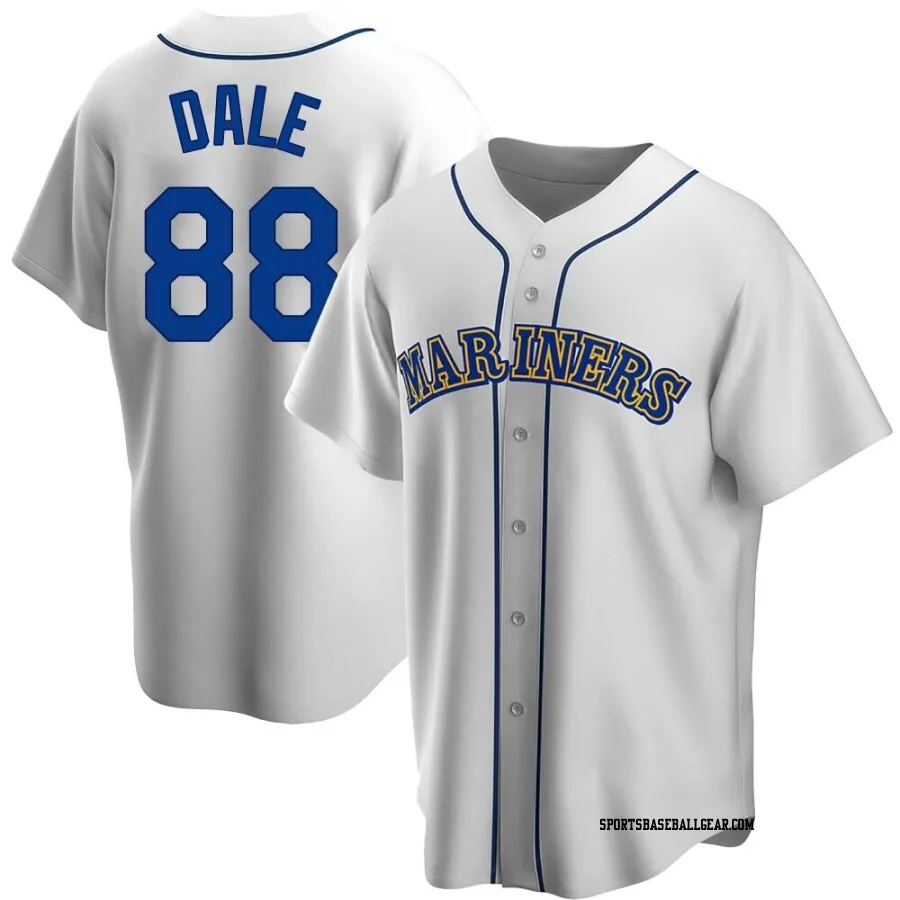 Elijah Dale Men's Seattle Mariners White Replica Home Cooperstown Collection Jersey