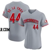 Elly De La Cruz Men's Cincinnati Reds Gray Elite Road Jersey