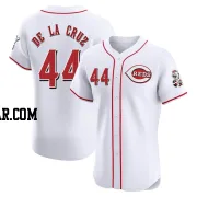 Elly De La Cruz Men's Cincinnati Reds White Elite Home Patch Jersey