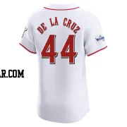 Elly De La Cruz Men's Cincinnati Reds White Elite Home Patch Jersey