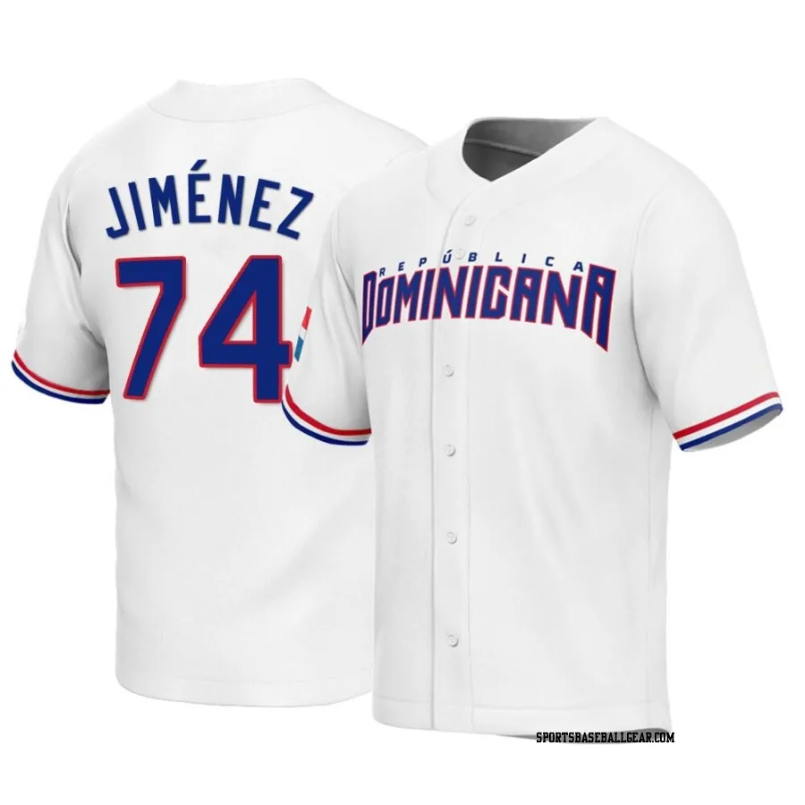 Eloy Jimenez Men's Dominican Republic Baseball White Replica 2023 World Baseball Classic Jersey